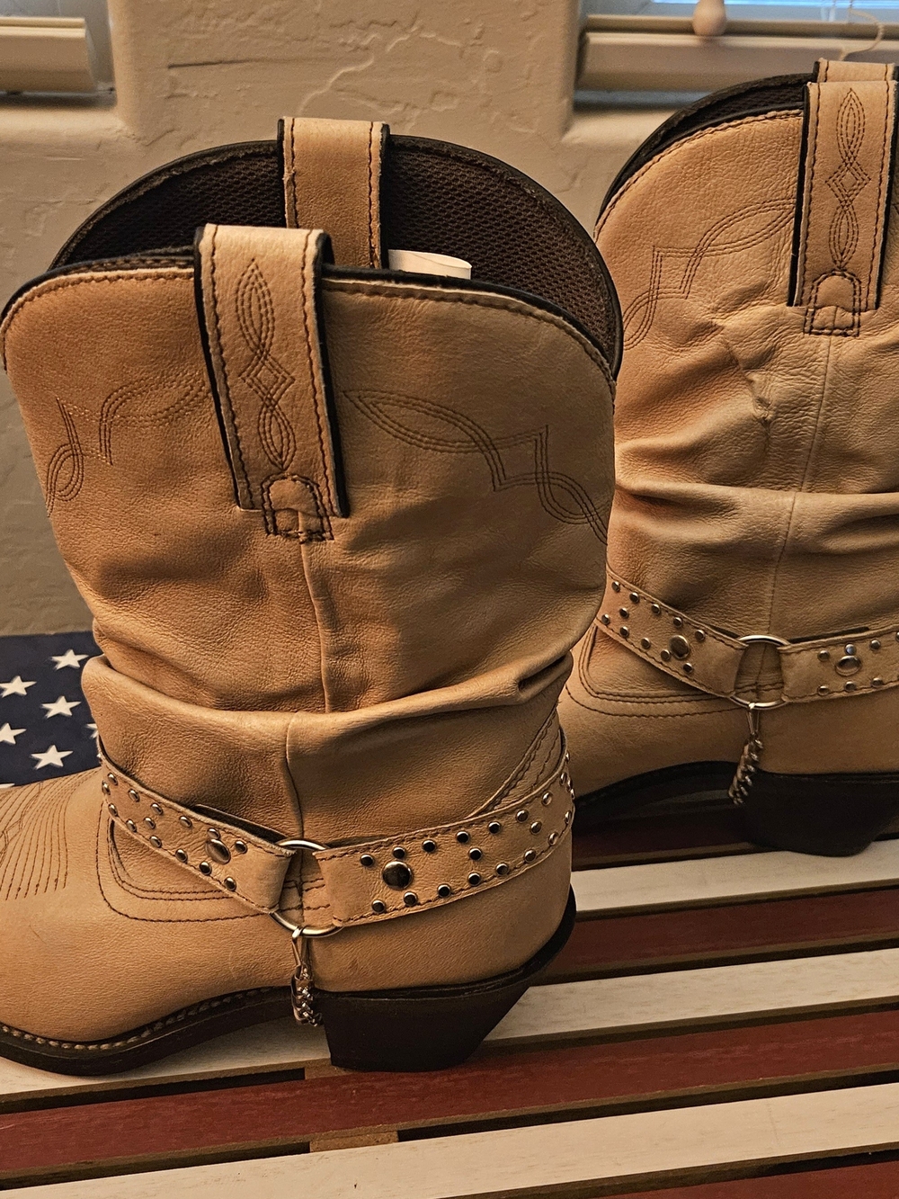 Shyanne- Studded Tan Western Heeled Boots for Women - Picture 4 of 4